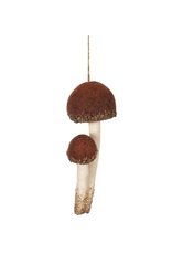 Brown & Ivory Double Mushroom Ornament