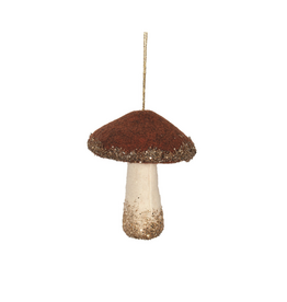 Brown & Ivory Mushroom Ornament