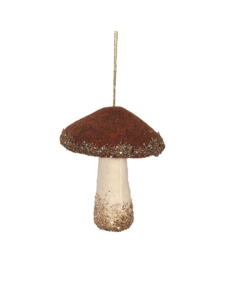 Brown & Ivory Mushroom Ornament