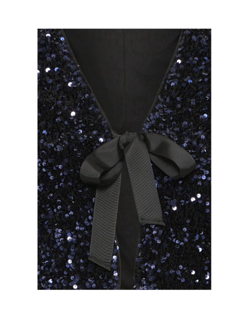 b.young Paillet Bow Jacket in Evening Black by b.young