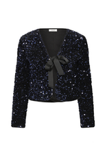 b.young Paillet Bow Jacket in Evening Black by b.young