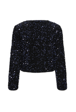 b.young Paillet Bow Jacket in Evening Blue & Black by b.young