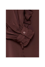 b.young Flair Frill Blouse in Fudge by b.young