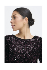 b.young Paillet Bow Dress in Fudge Sequin by b.young