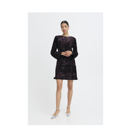 b.young Paillet Bow Dress in Plum Sequin by b.young