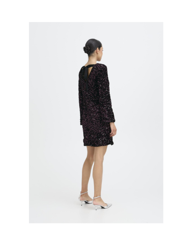 b.young Paillet Bow Dress in Fudge Sequin by b.young