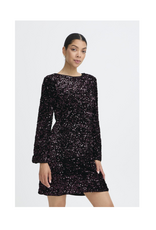b.young Paillet Bow Dress in Fudge Sequin by b.young