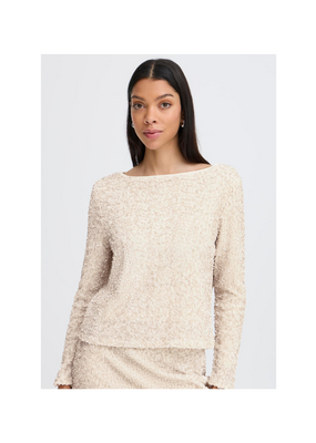 b.young Pary Blouse in Oatmeal by b.young