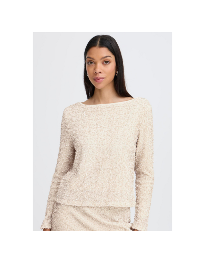 b.young Pary Blouse in Oatmeal by b.young