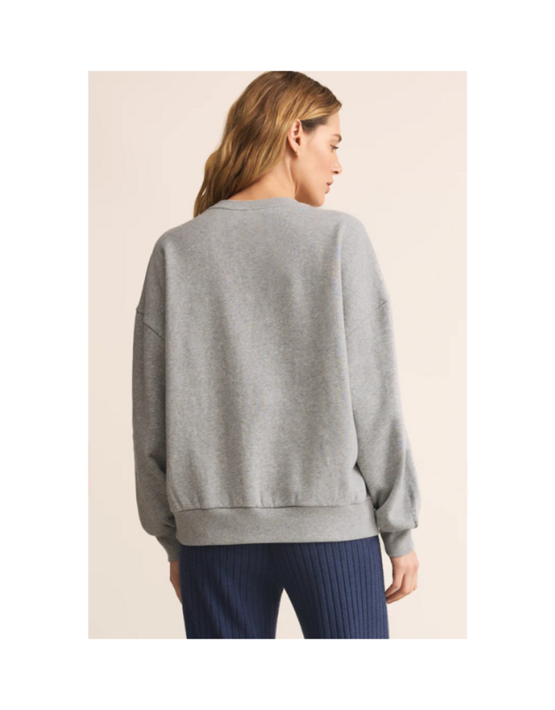 Z Supply Merry Sunday Sweater in Classic Heather Grey by Z Supply