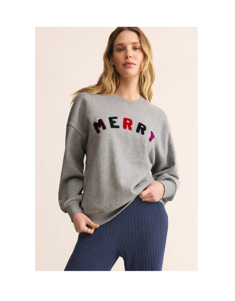 Z Supply Merry Sunday Sweater in Classic Heather Grey by Z Supply