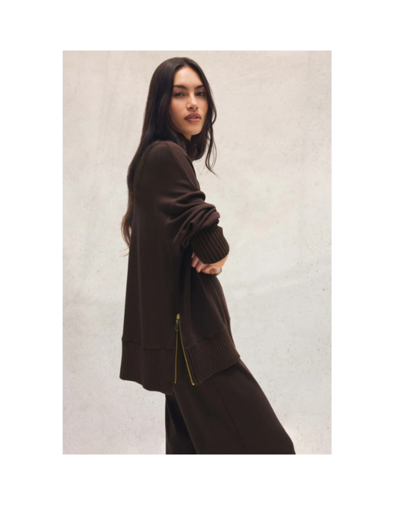 Z Supply Sable Rib Sweater in Chocolate Cherry by Z Supply
