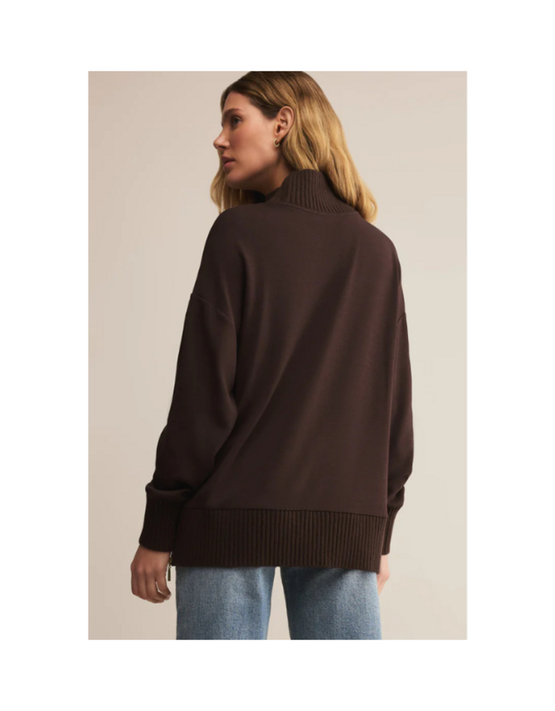Z Supply Sable Rib Sweater in Chocolate Cherry by Z Supply