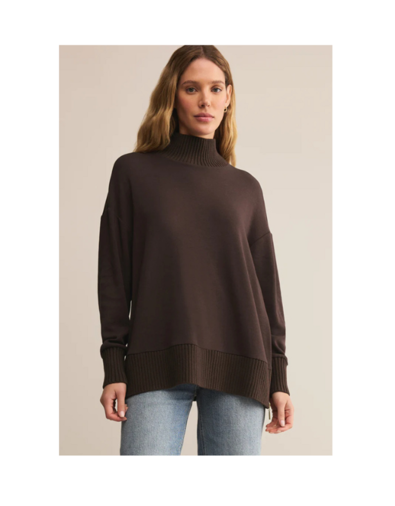 Z Supply Sable Rib Sweater in Chocolate Cherry by Z Supply