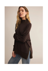 Z Supply Sable Rib Sweater in Chocolate Cherry by Z Supply