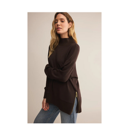 Z Supply Sable Rib Sweater in Chocolate Cherry by Z Supply