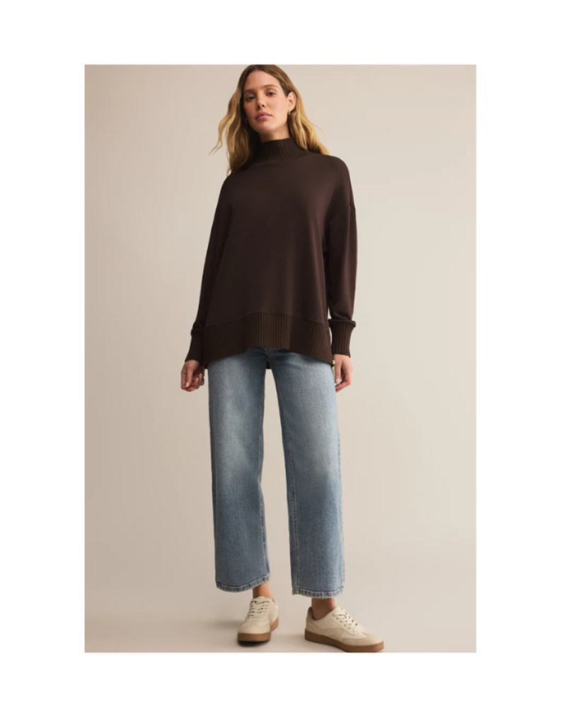 Z Supply Sable Rib Sweater in Chocolate Cherry by Z Supply