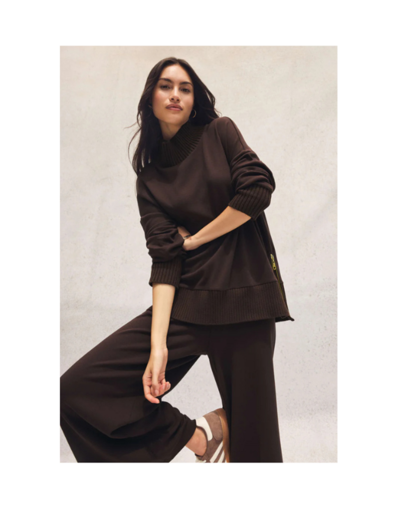 Z Supply Sable Rib Sweater in Chocolate Cherry by Z Supply