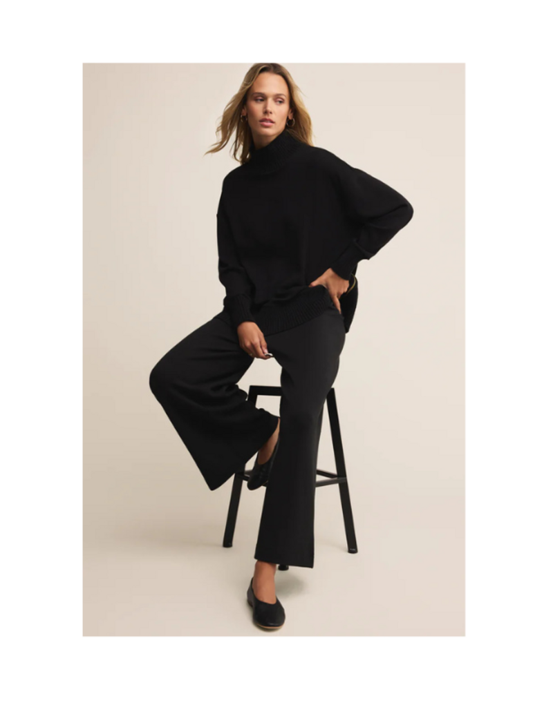 Z Supply Sable Rib Sweater in Black by Z Supply