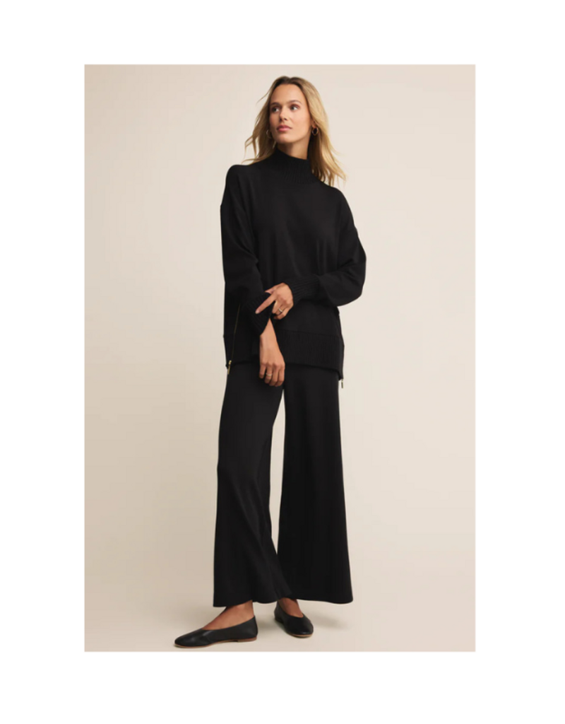 Z Supply Sable Rib Sweater in Black by Z Supply