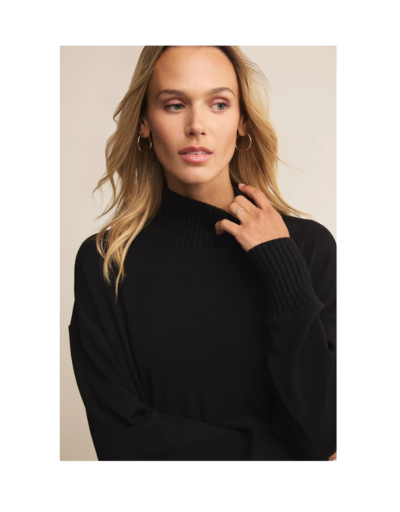 Z Supply Sable Rib Sweater in Black by Z Supply