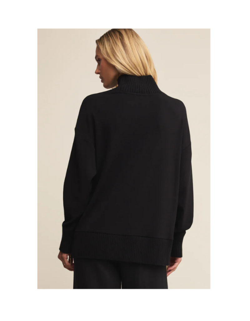 Z Supply Sable Rib Sweater in Black by Z Supply