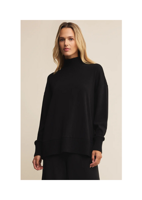 Z Supply Sable Rib Sweater in Black by Z Supply