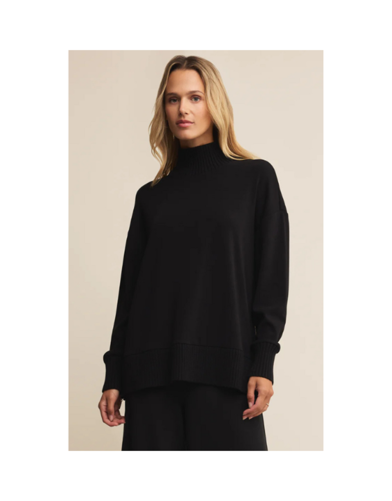 Z Supply Sable Rib Sweater in Black by Z Supply