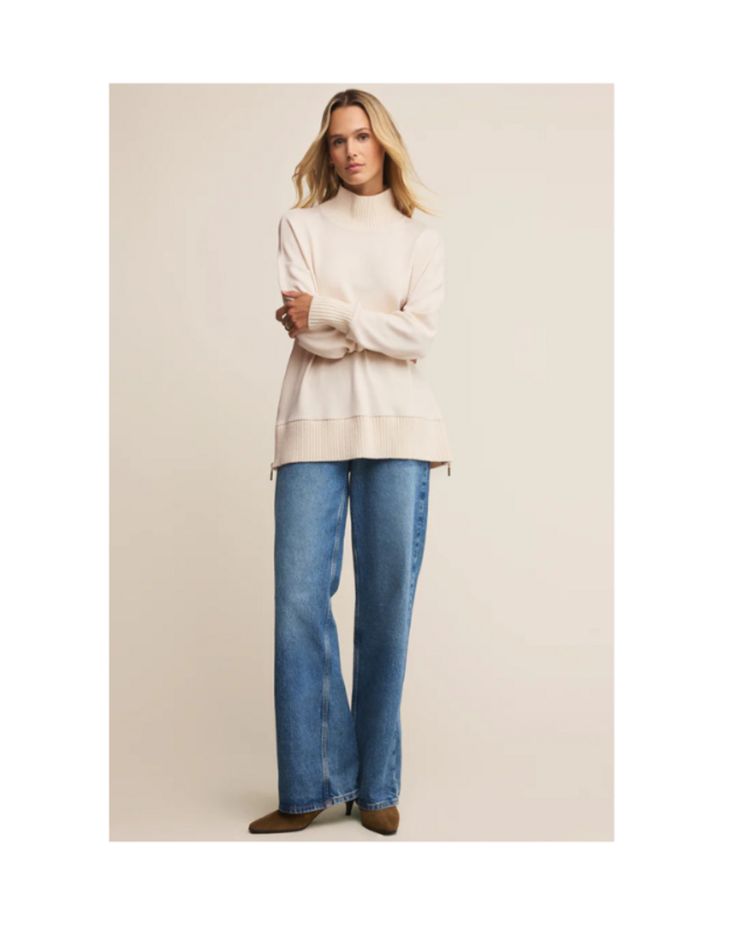 Z Supply Sable Rib Sweater in Warm White by Z Supply