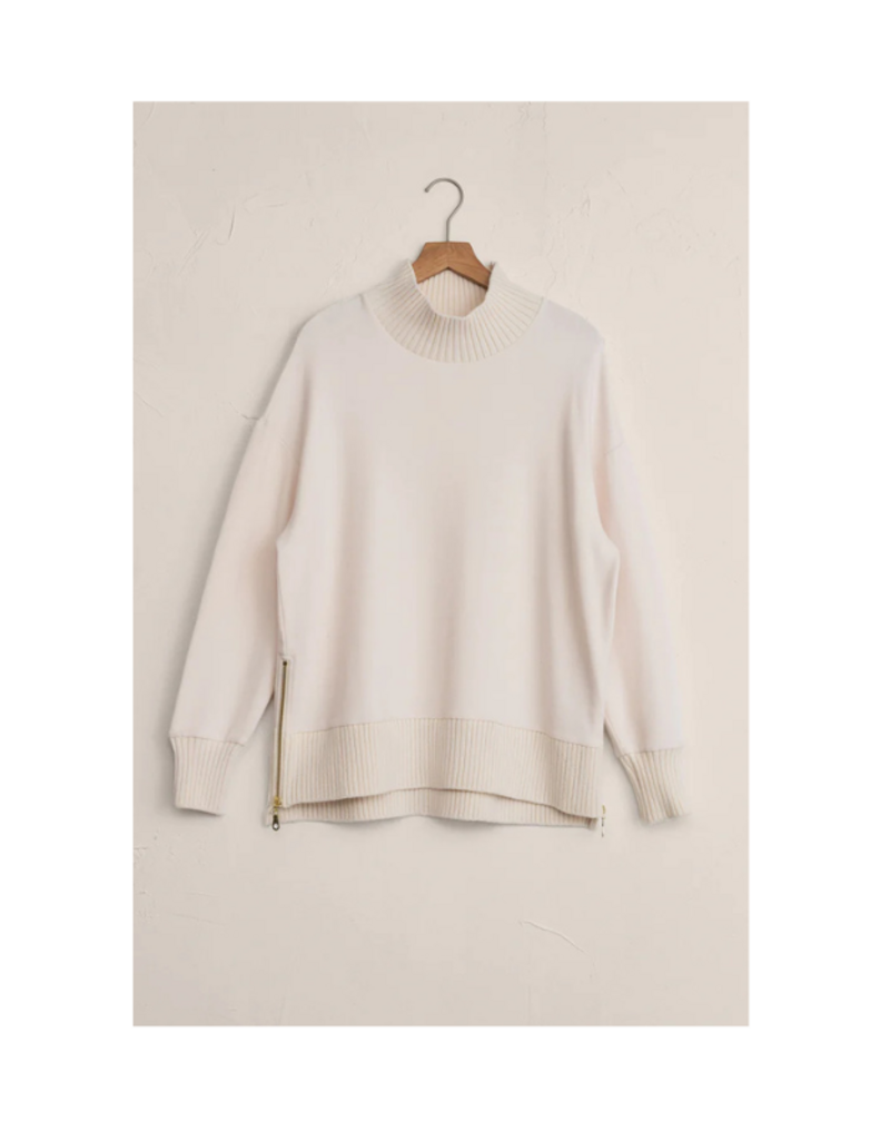 Z Supply Sable Rib Sweater in Warm White by Z Supply