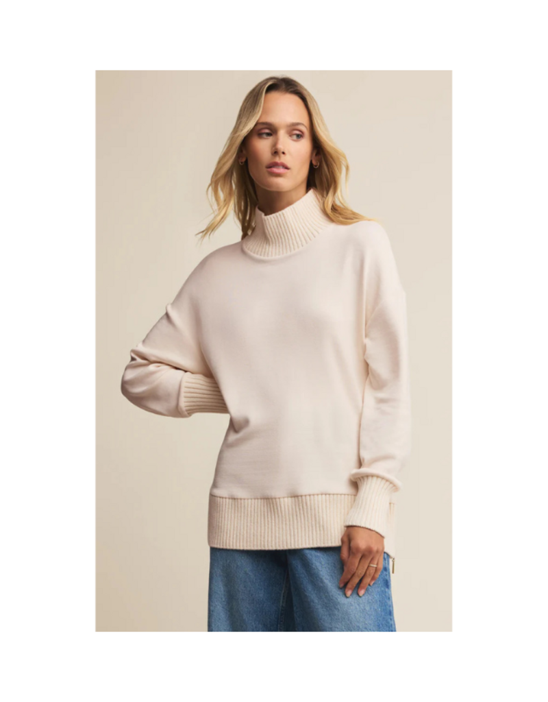 Z Supply Sable Rib Sweater in Warm White by Z Supply