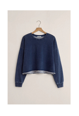 Z Supply Circuit Knit Denim Sweater in Indigo by Z Supply