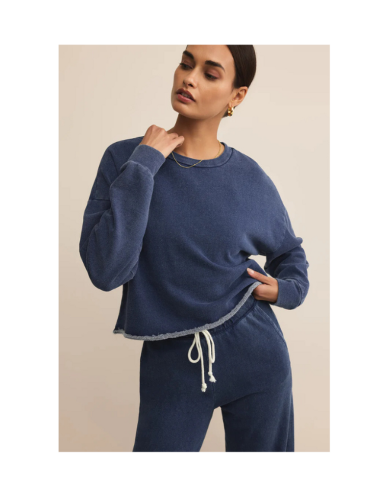 Z Supply Circuit Knit Denim Sweater in Indigo by Z Supply