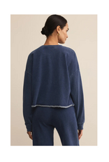 Z Supply Circuit Knit Denim Sweater in Indigo by Z Supply