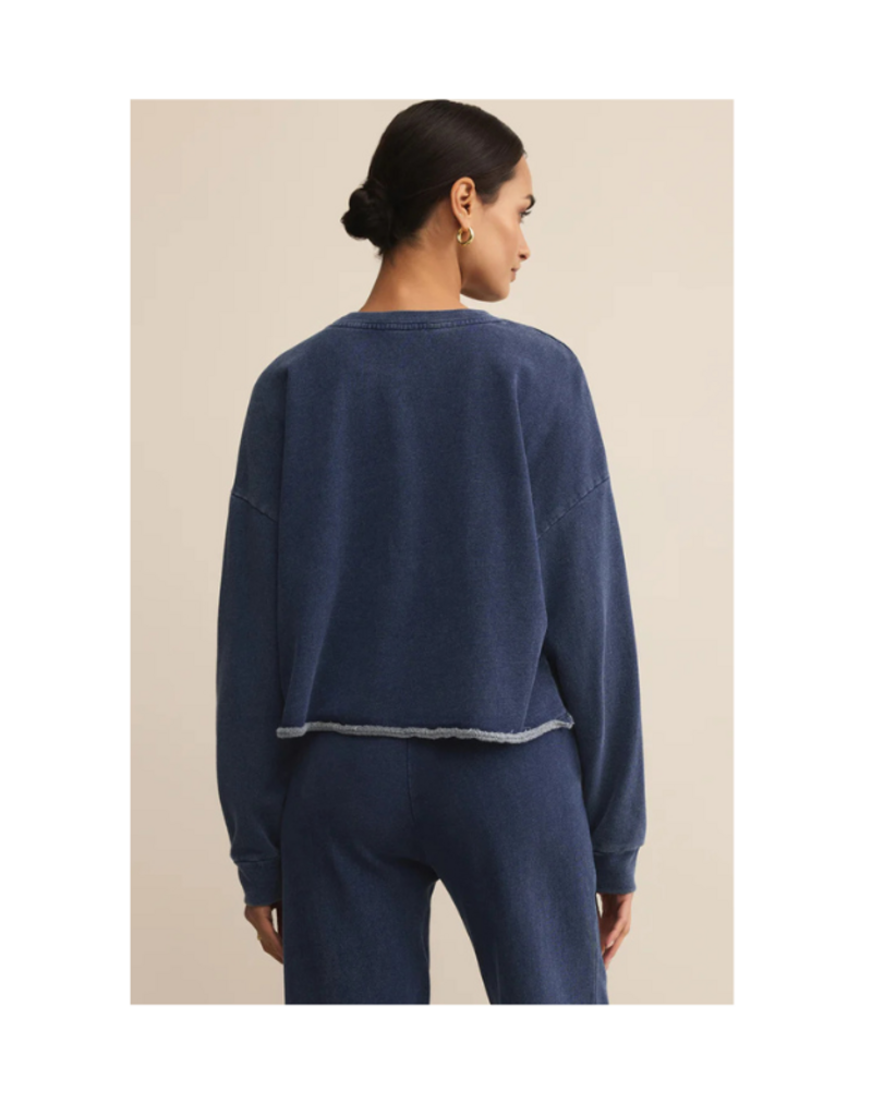 Z Supply Circuit Knit Denim Sweater in Indigo by Z Supply