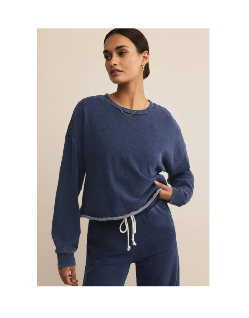 Z Supply Circuit Knit Denim Sweater in Indigo by Z Supply