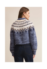 Z Supply North Sea Fairisle Cardigan in Blue Velvet Heather by Z Supply