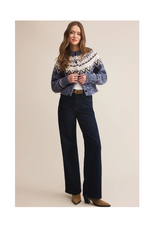 Z Supply North Sea Fairisle Cardigan in Blue Velvet Heather by Z Supply