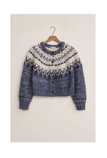 Z Supply North Sea Fairisle Cardigan in Blue Velvet Heather by Z Supply