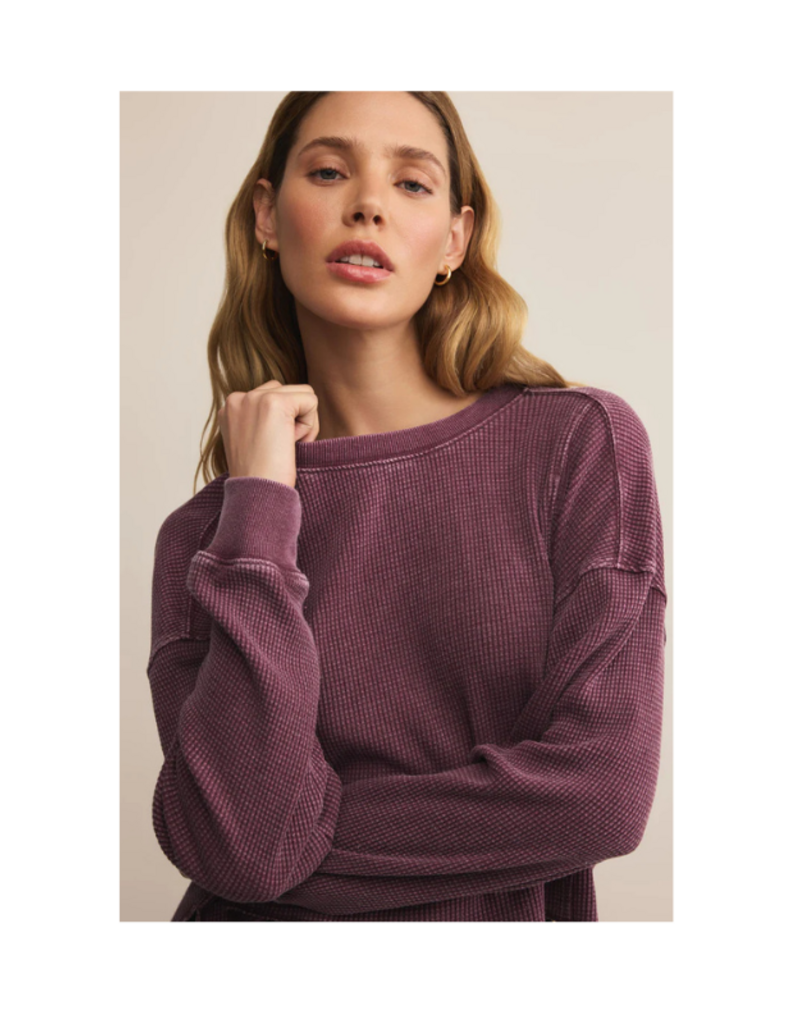 Z Supply Angel Mini Thermal Top in Merlot by Z Supply