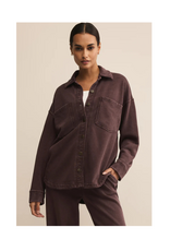 Z Supply All Day Knit Jacket in Chocolate Cherry by Z Supply