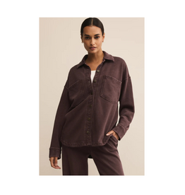 Z Supply All Day Knit Jacket in Chocolate Cherry by Z Supply