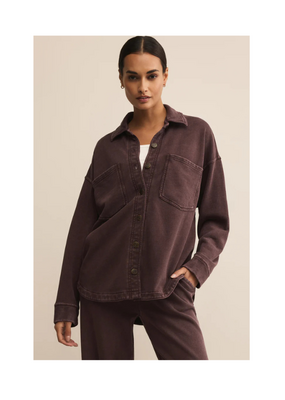 Z Supply All Day Knit Jacket in Chocolate Cherry by Z Supply