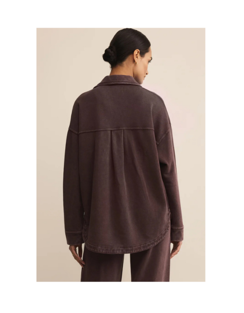 Z Supply All Day Knit Jacket in Chocolate Cherry by Z Supply