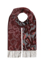 Fraas Cashmink Abstract Scribble in Denim Rust by Fraas
