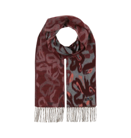 Fraas Cashmink Abstract Scribble in Denim Rust by Fraas