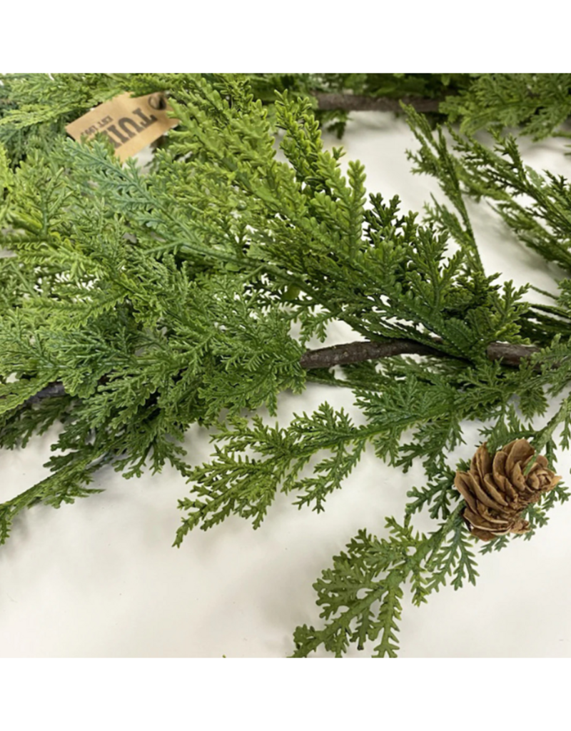 Cedar With Cone Garland 10'