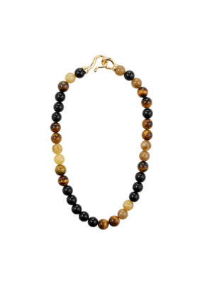 PILGRIM Unfold Necklace in Brown & Gold by Pilgrim