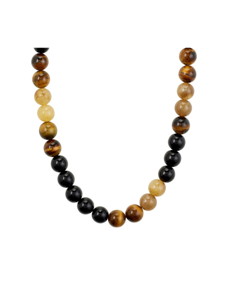 PILGRIM Unfold Necklace in Brown & Gold by Pilgrim