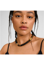 PILGRIM Unfold Necklace in Brown & Gold by Pilgrim